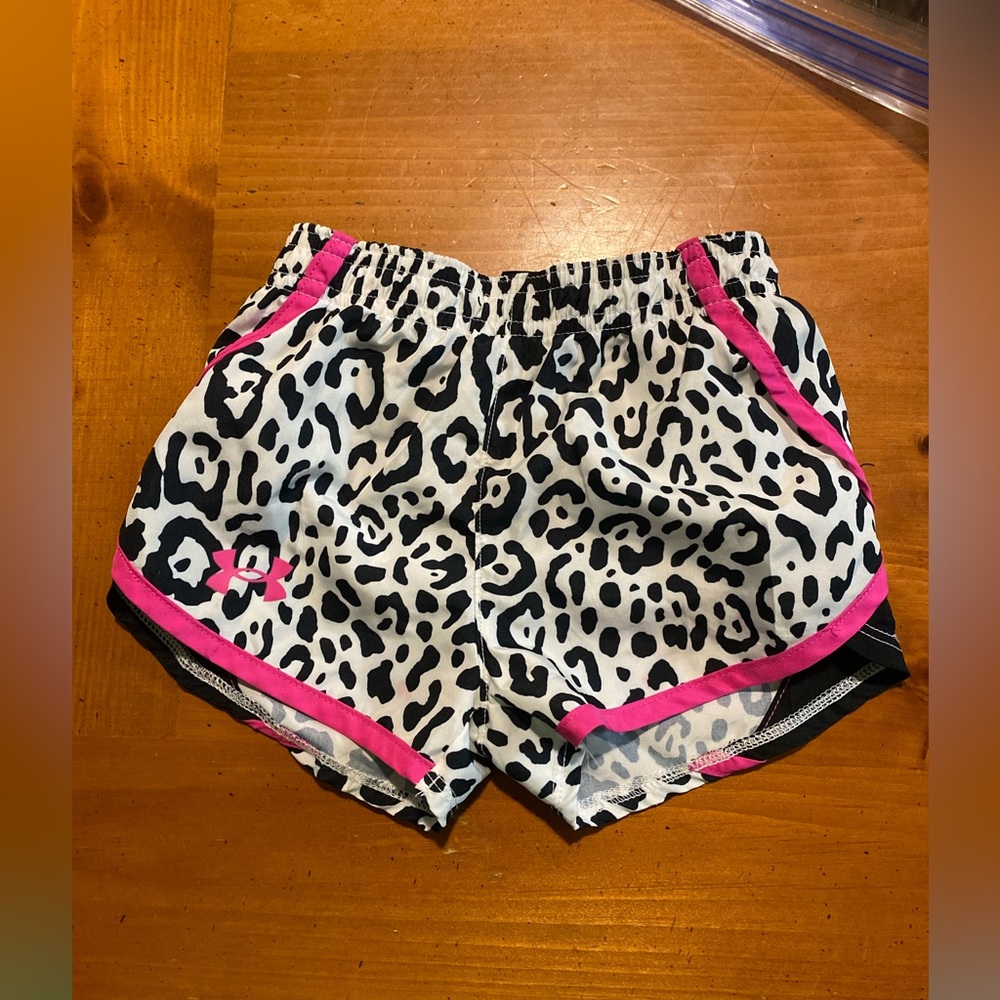 Under Armour Stylish Baby’s Leopard Print Shorts with Pink Accents